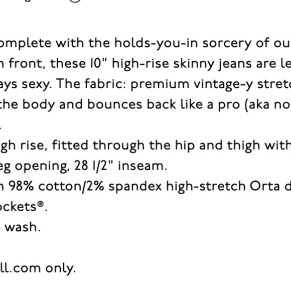 NWT 10" HIGH-RISE SKINNY JEANS IN DALESFORD WASH sz 25 - Picture 3 of 4